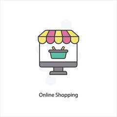 Online Shopping icon vector stock