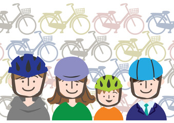 自転車　ヘルメット着用