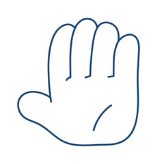 Hand sign icon. Flat line vector illustration.