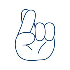 Hand sign icon. Flat line vector illustration.