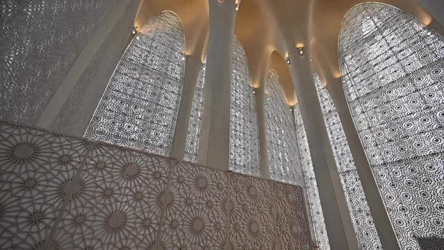 Inside view of the Mosque of the Abrahamic Family House in AbuDhabi