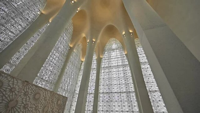 Inside view of the Mosque of the Abrahamic Family House in Abu Dhabi
