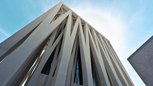 Outside view of the synagogue of the Abrahamic Family House in AbuDhabi