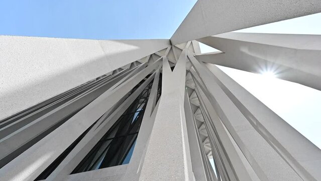 Outside view of the synagogue of the Abrahamic Family House in AbuDhabi