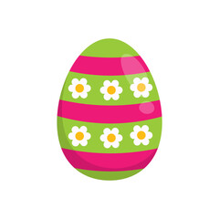 Happy Easter. Colorful patterned easter egg on a white background. Spring holiday.