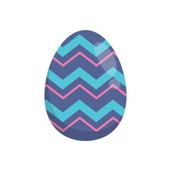 Happy Easter. Colorful patterned easter egg on a white background. Spring holiday.
