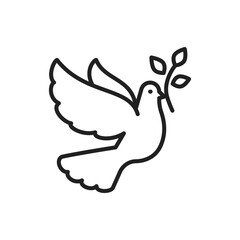 Peace dove symbol vector line icon