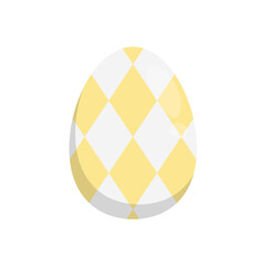 Happy Easter. Colorful patterned easter egg on a white background. Spring holiday.