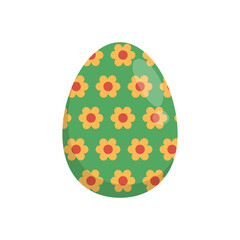 Happy Easter. Colorful patterned easter egg on a white background. Spring holiday.