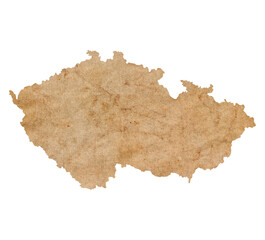 map of Czech Republic on old brown grunge paper