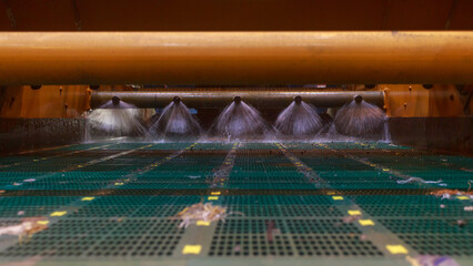 Shale shakers in the workshop of diamond factory.