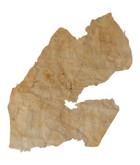 map of Djibouti on old brown grunge paper