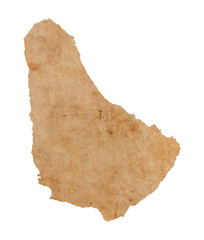 map of Barbados on old brown grunge paper
