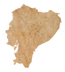 map of Ecuador on old brown grunge paper