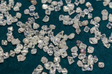 Assortment of beautiful rough diamonds.