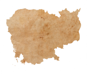map of Cambodia on old brown grunge paper