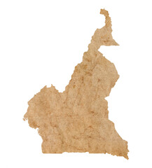 map of Cameroon on old brown grunge paper