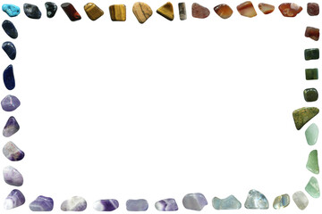  Frame made of stones. Crystals frame