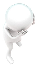 3d man having headache concept