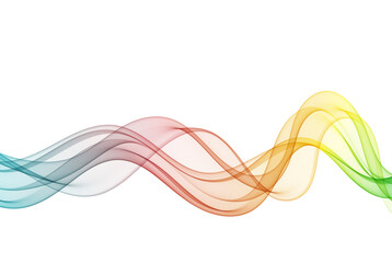 Abstract colorful wave line, spectrum, flowing on a white background. For design elements