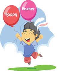 Easter Day. Vector design. New Year. Christmas. Happy Easter banner, poster, greeting card, holiday covers. Easter design with eggs, bunny, in pastel colours. 
