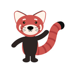 red panda isolated on white background image, cartoon red panda vector