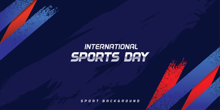 Sports Background Vector. International Sports Day Illustration, Graphic Design For The Decoration Of Gift Certificates, Banners, And Flyer