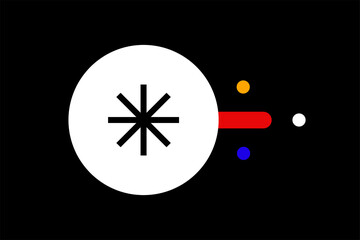 Bauhaus  searching vector illustration  in flat style design. Geometric, colorful zoom icon for website,app,ui ux,web design,business,marketing,landing,web development concept
