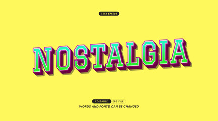 Editable Text Effect - Nostalgia Slogan with Background