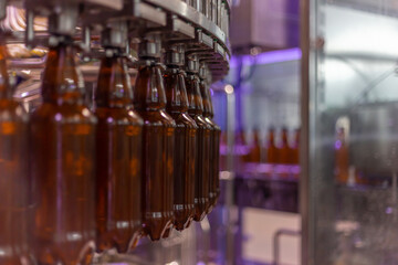 Spirit plant workshop with beer bottling line.