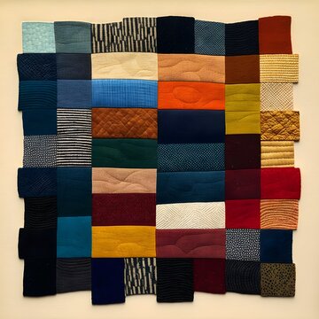 An abstract illustration inspired by patchwork quilted home textile - Artwork 50