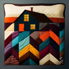 An abstract illustration inspired by patchwork quilted home textile - Artwork 3