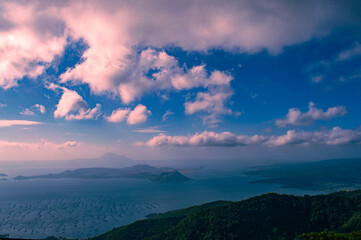 taal volcano and lake view from uphill