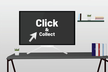 Free vector detailed click and collect signclick and collect
