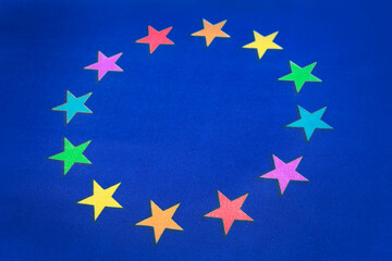 USA flag and flag of LGBT community. problem of rights of sexual minorities in country. non-traditional relations and politics concept. legalizing same-sex marriage. Protection and infringement rights