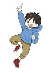 ジャンプする男の子