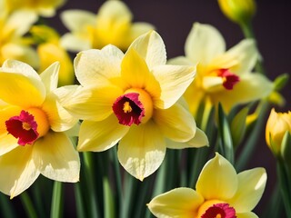Naklejka premium Photorealistic close up image of daffodils