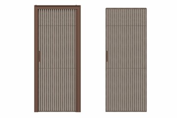 interior doors isolated on white background, interior furniture, 3D illustration, cg render