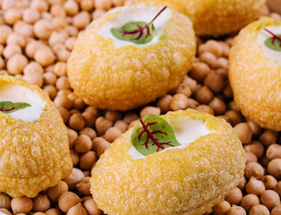 Sweet crunchy corn pads with yogurt