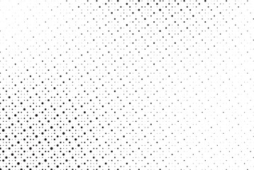 Monochrome Dots Background. Fade Texture. Vintage Pop-art Backdrop. Grunge Black and White Overlay. Vector illustration.