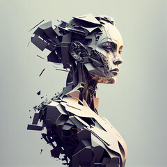 The illustration of a humanoid robot is futuristic and innovative.