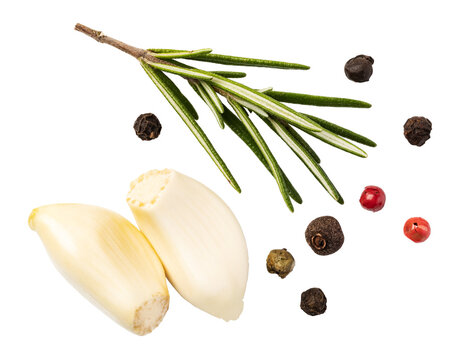 Fresh spices and herbs on transparent background. png file