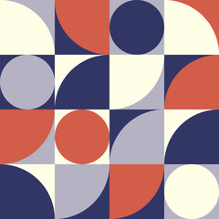 Bauhaus or Scandinavian style Modern abstract geometric seamless pattern