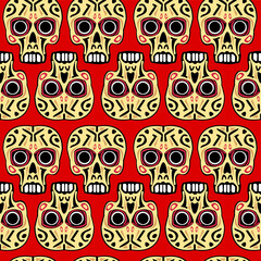 Vector seamless pattern, with skull