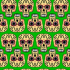 Vector seamless pattern, with skull