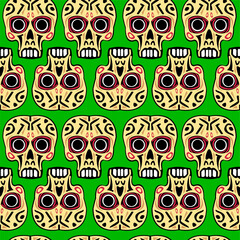 Vector seamless pattern, with skull