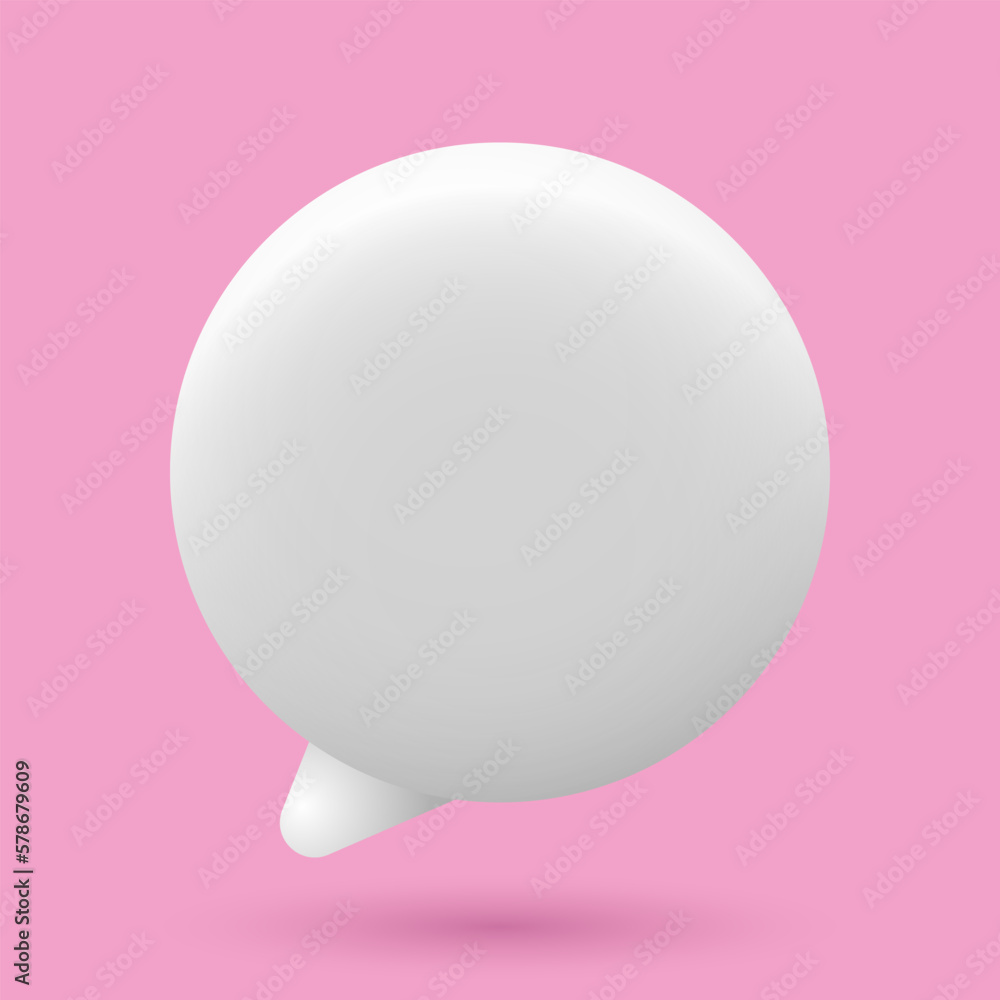 Aufkleber 3d speech bubble icon. 3d chat icon. chat message icon. white text box. blank white speech bubble pi