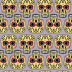 Vector seamless pattern, with skull