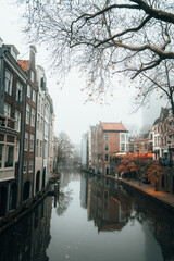 Obraz premium canals in Netherlands city