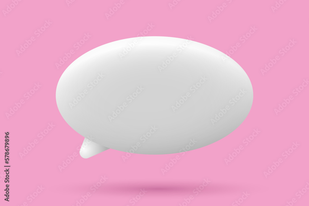 Poster 3d speech bubble icon. 3d chat icon. chat message icon. white text box. blank white speech bubble pi